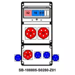 ROZDZIELNICA;C32-3P;C16-3P;2XB16-1P;2X5X32A;5X16A;4X2P+PE;INA=32A;IP54, SB-108805-S0280-Z01-54