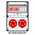 ROZDZIELNICA;2XC32-3P; 2X5X32A;INA=32A;IP54