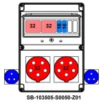 ROZDZIELNICA;2XC32-3P;2XB16-1P; 2X5X32A;2X2P+PE;INA=32A;IP54