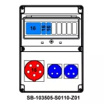 ROZDZIELNICA;C16-3P;2XB16-1P;5X16A;2X2P+PE;INA=32A;IP54, SB-103505-S0110-Z01-54