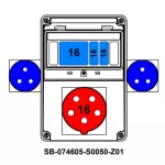 ROZDZIELNICA;C16-3P;2XB16-1P;5X16A;2X2P+PE;INA=32A;IP54, SB-074605-S0050-Z01-54