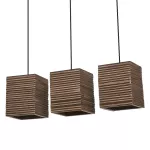 Oprawa Decor Cardboard Square Pendant 3XE27 Brown