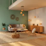 Oprawa Decor Raffia Floor E27 Green