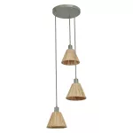 Oprawa Decor Raffia Pendant Plate 3XE27 Green