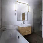 Oprawa Obris Tube Frost Glass 40CM Click CCT DIM IP44 Wood Decor