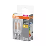 Lampa LED BASE Classic B40 4W/827 230V Filament szkło przezroczyste E14 10X2 OSRAM