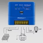 Qoltec Solarny regulator ładowania MPPT 15A do zasilania odbiorników DC i ładowania akumulatorów 12V / 24V | AGM 