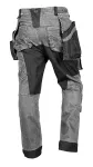 Spodnie robocze DENIM, wzmocnienia Cordura, odpinane kieszenie kaburowe, szare, rozmiar XS