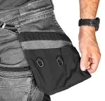 Spodnie robocze DENIM, wzmocnienia Cordura, odpinane kieszenie kaburowe, szare, rozmiar XS