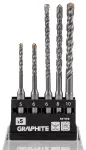 Zestaw wierteł do betonu SDS Plus z podwójną spiralą 5, 6 x 110 mm, 6, 8, 10 x 160 mm, zestaw: 5