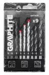 Zestaw wierteł do metalu, drewna, cegły: 5, 6, 8 mm, 9 szt.