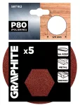 Krążki ścierne na rzep 125 mm, P80, 5 szt., bez otworów