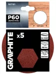 Krążki ścierne na rzep 125 mm, P60, 5 szt., bez otworów