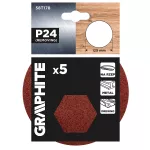 Krążki ścierne na rzep 125 mm, P24, 5 szt., bez otworów