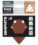 Papiery ścierne delta na rzep 93 x 93 mm, P40, 5 szt., z 6 otworami