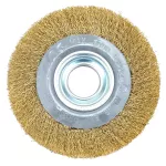 Szczotka druciana tarczowa 150 x 32 mm, drut karbowany, mosiądzowany