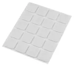 Podkładki filcowe samoprzylepne, białe 20x20 mm, 20 szt.