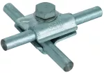 Zacisk MV do drutu o śr. 10 mm, ze śrubą z łbem sześciokątnym i podkładką sprężystą, stal HDG MVK 10 SKM10X35 FSC STTZN
