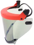 Przyłbica ochronna odporna na działanie łuku elektrycznego, do kasku ochronnego, z paskiem i przezroczystą osłoną podbródka, klasa 2 / ATPV: 25"/cm², kolor szary APS T AS 25C FS