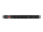 LISTWA ZASILAJĄCA RACK PDU 19" LANBERG 1U 16A 4X 230V PL 4X IEC C13 2M CZARN (USZKODZONE OPAKOWANIE)