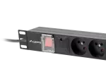 LISTWA ZASILAJĄCA RACK PDU 19" LANBERG 1U 16A 4X 230V PL 4X IEC C13 2M CZARN (USZKODZONE OPAKOWANIE)