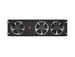 PANEL WENTYLACYJNY PIONOWY 19" 3U DO SZAF RACK TRZY WENTYLATORY 230V CZARNY LANBERG