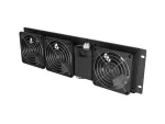 PANEL WENTYLACYJNY PIONOWY 19" 3U DO SZAF RACK TRZY WENTYLATORY 230V CZARNY LANBERG