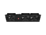PANEL WENTYLACYJNY PIONOWY 19" 3U DO SZAF RACK TRZY WENTYLATORY 230V CZARNY LANBERG