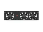 PANEL WENTYLACYJNY PIONOWY 19" 3U DO SZAF RACK TRZY WENTYLATORY 230V CZARNY LANBERG