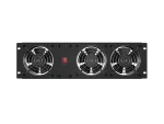 PANEL WENTYLACYJNY PIONOWY 19" 3U DO SZAF RACK TRZY WENTYLATORY 230V CZARNY LANBERG