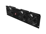 PANEL WENTYLACYJNY PIONOWY 19" 3U DO SZAF RACK TRZY WENTYLATORY 230V CZARNY LANBERG
