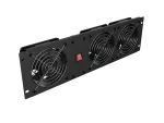 PANEL WENTYLACYJNY PIONOWY 19" 3U DO SZAF RACK TRZY WENTYLATORY 230V CZARNY LANBERG