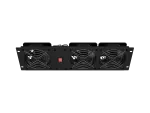 PANEL WENTYLACYJNY PIONOWY 19" 3U DO SZAF RACK TRZY WENTYLATORY 230V CZARNY LANBERG