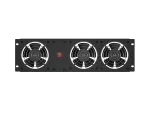 PANEL WENTYLACYJNY PIONOWY 19" 3U DO SZAF RACK TRZY WENTYLATORY 230V CZARNY LANBERG