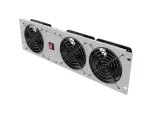PANEL WENTYLACYJNY PIONOWY 19" 3U DO SZAF RACK TRZY WENTYLATORY 230V SZARY LANBERG