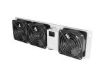 PANEL WENTYLACYJNY PIONOWY 19" 3U DO SZAF RACK TRZY WENTYLATORY 230V SZARY LANBERG