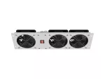 PANEL WENTYLACYJNY PIONOWY 19" 3U DO SZAF RACK TRZY WENTYLATORY 230V SZARY LANBERG