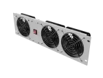 PANEL WENTYLACYJNY PIONOWY 19" 3U DO SZAF RACK TRZY WENTYLATORY 230V SZARY LANBERG