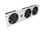PANEL WENTYLACYJNY PIONOWY 19" 3U DO SZAF RACK TRZY WENTYLATORY 230V SZARY LANBERG