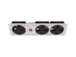 PANEL WENTYLACYJNY PIONOWY 19" 3U DO SZAF RACK TRZY WENTYLATORY 230V SZARY LANBERG