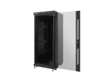 SZAFA INSTALACYJNA RACK STOJĄCA 19" 27U 600X600 CZARNA DRZWI SZKLANE LCD LANBERG (FLAT PACK)