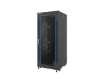 SZAFA INSTALACYJNA RACK STOJĄCA 19" 27U 600X600 CZARNA DRZWI SZKLANE LCD LANBERG (FLAT PACK)