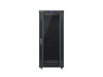 SZAFA INSTALACYJNA RACK STOJĄCA 19" 27U 600X600 CZARNA DRZWI SZKLANE LCD LANBERG (FLAT PACK)