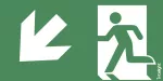 Piktogram WYJŚCIE W LEWO W DÓŁ - E4 (300X150mm) / LOGO / 85104 /