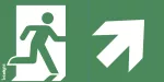 Piktogram WYJŚCIE W PRAWO W GÓRĘ - E6 (300X150mm) / LOGO / 85106 /
