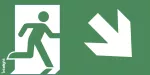 Piktogram WYJŚCIE W PRAWO W DÓŁ - E7 (300X150mm) / LOGO / 85107 /