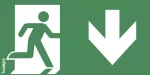 Piktogram WYJŚCIE W DÓŁ PRAWO - E8 (300X150mm) / LOGO / 85108 /