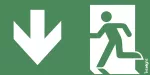 Piktogram WYJŚCIE W DÓŁ LEWO - E9 (300X150mm) / LOGO / 85109 /