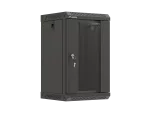 SZAFA INSTALACYJNA RACK WISZĄCA 10" 9U 300X300 CZARNA DRZWI PRZESZKLONE LANBERG (FLAT PACK)