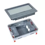 PUSZKA PODŁOGOWA STANDARD KOMPLETNA Z POKRYWĄ PLASTIKOWĄ - 8(2X4) MODUŁÓW MOSAIC MONTOWANYCH PIONOWO, Legrand
